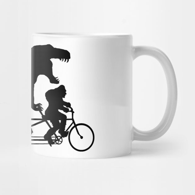 Gone Squatchin cycling with T-rex by NewSignCreation